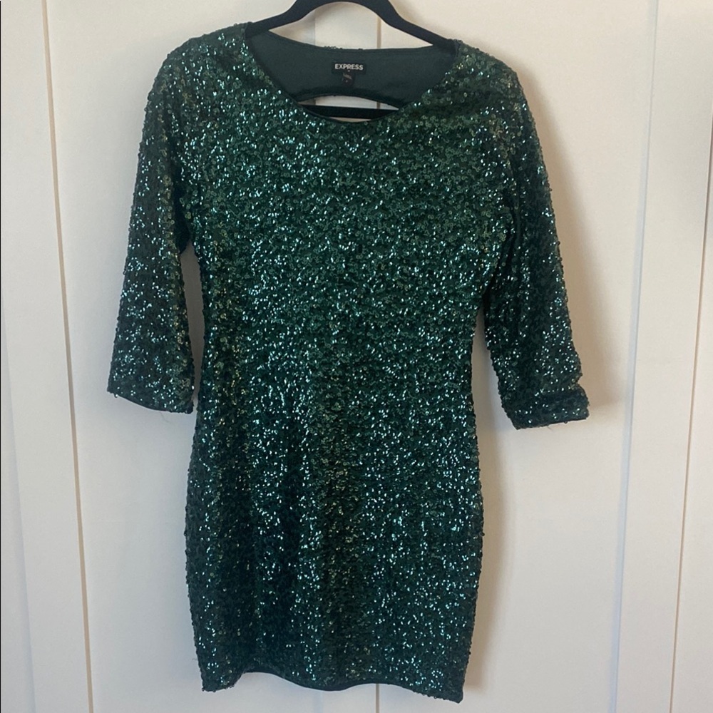 Express Green Sequin Dress